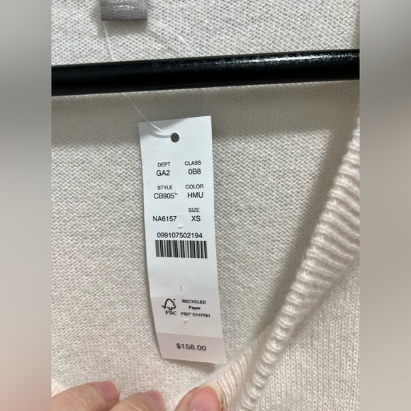 J crew Cashmere relaxed crewneck sweater heather muslin NEW $188 CB905 size XS - Picture 10 of 12